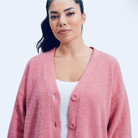 Ugg Cardigan Button Front Boxy Blush Pink Sweater Women’s Size XLarge NWT - Picture 5 of 12